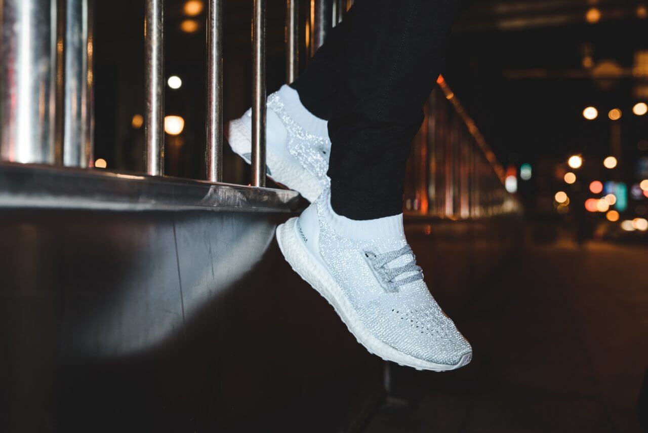 ultra boost uncaged white reflective on 