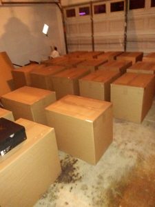 How my garage looked shipping shoes out.