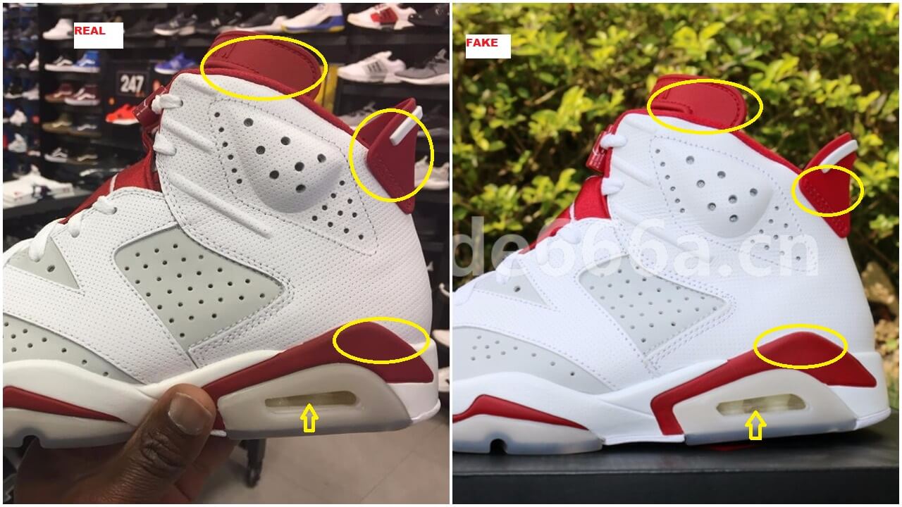 jordan retro 6 fake vs real