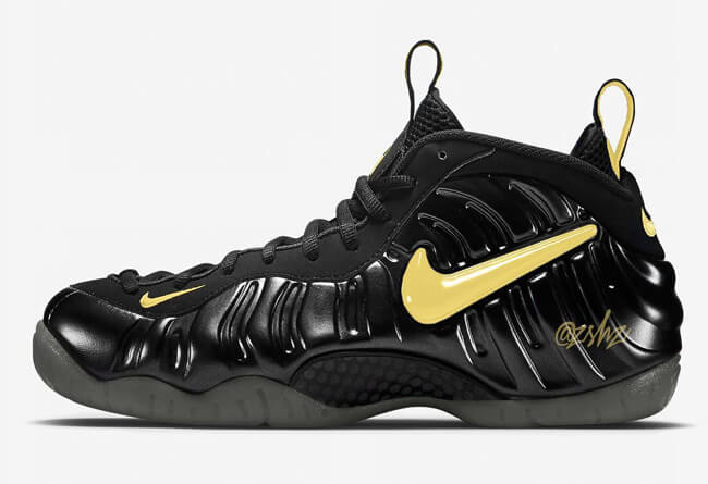 nike little posite pro black and gold