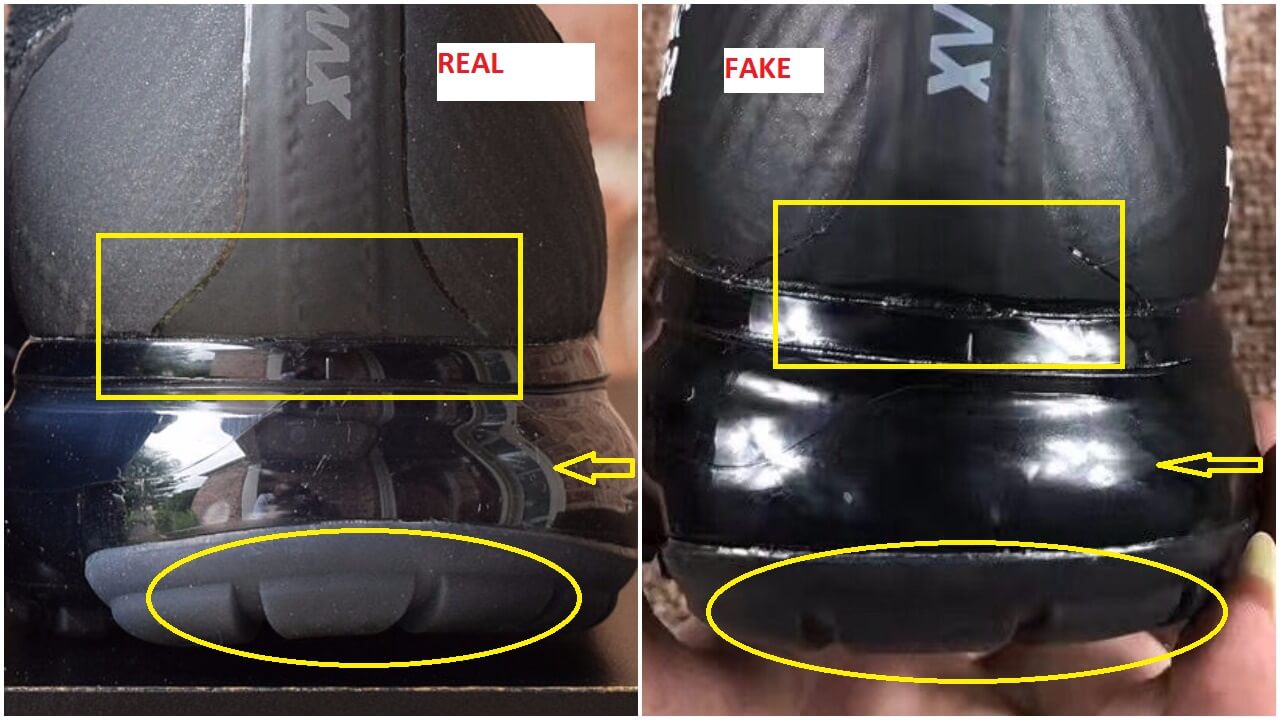 real vs fake vapormax black